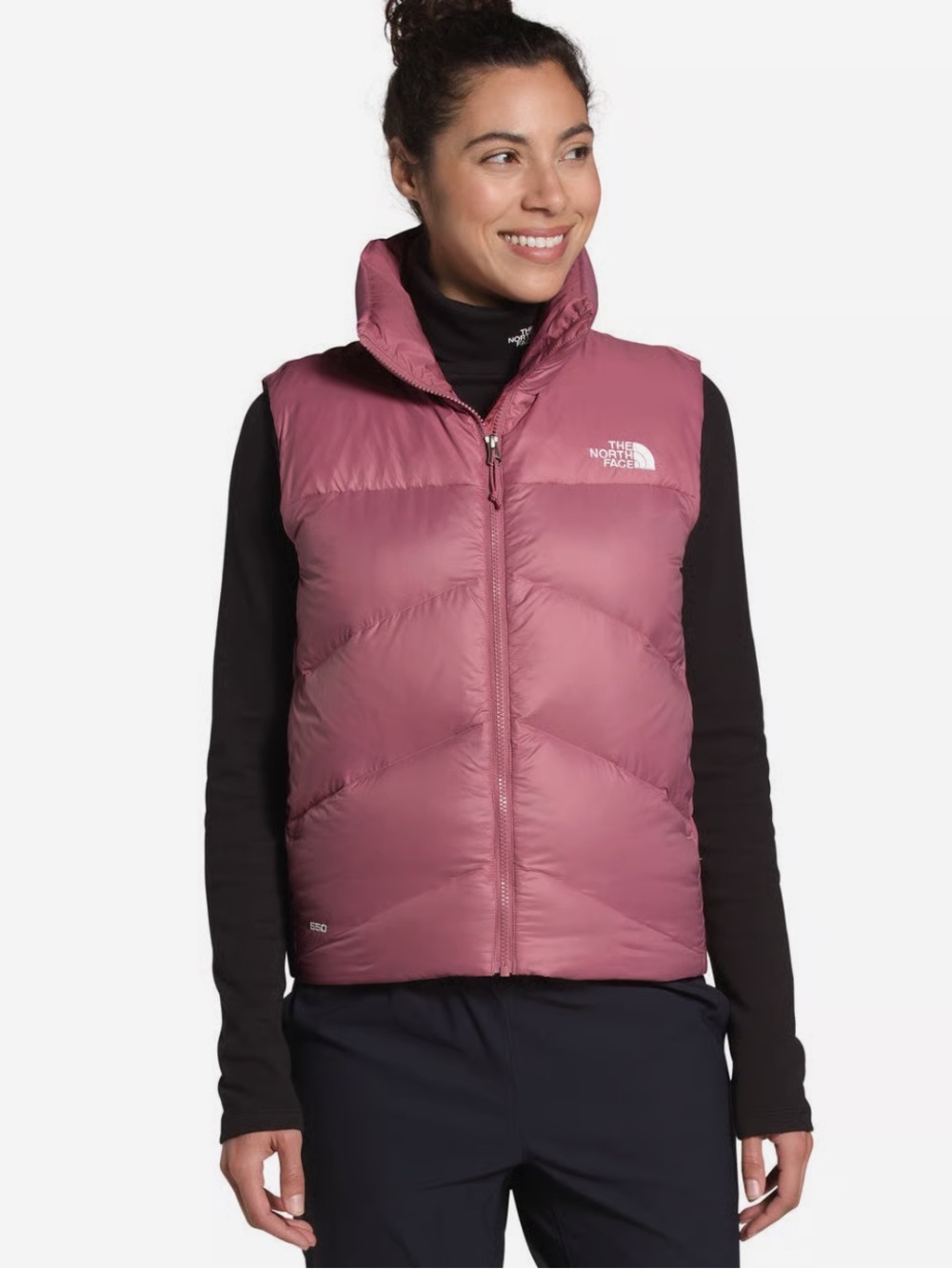 The North Face Women's palomar 500 fill Pink Down Vest medium *logo*
